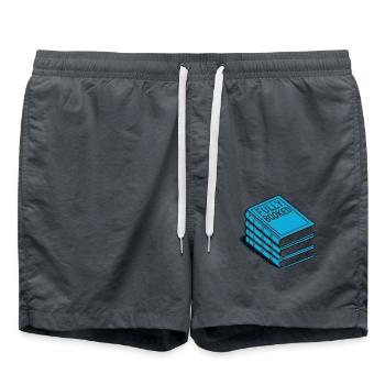 Bookworm Book Lover Funnier - Swim Trunks - anthracite - Front - AI Model Male 185 light (185cm)