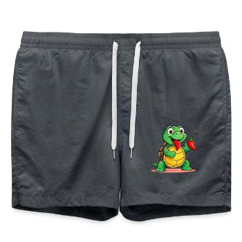 Tortue mangeuse de piment fort - Short de bain - charbon - Devant - AI Model Male 185 light (185cm)