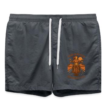 Motorradfahrer Freiheit Wind In My Hair - Badeshorts - Anthrazit - Vorne - AI Model Male 185 light (185cm)