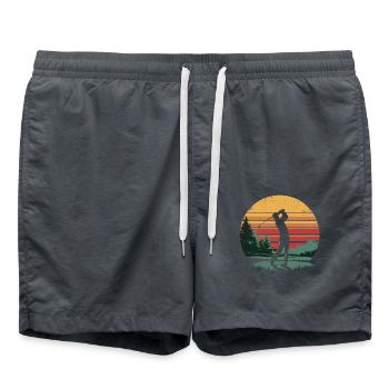 Retro Golfer Golf Swing Gifts for Golfer Players - Badeshorts - Anthrazit - Vorne - AI Model Male 185 light (185cm)