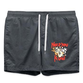 J’ai besoin de toi maintenant chats style kawaii - Short de bain - charbon - Devant - AI Model Male 185 light (185cm)
