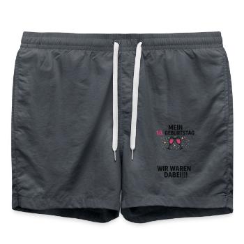 18. Geburtstag Unterschrift Party - Badeshorts - Anthrazit - Vorne - AI Model Male 185 light (185cm)