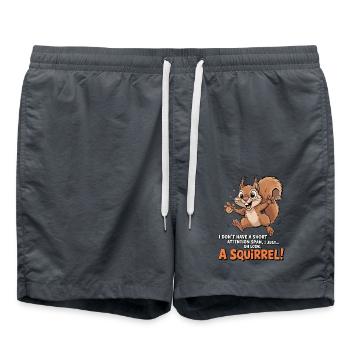 ADHS? Oh schau, ein Eichhörnchen! - Badeshorts - Anthrazit - Vorne - AI Model Male 185 light (185cm)