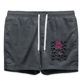 Hearts - Swim Trunks - anthracite - Front - AI Model Male 185 light (185cm)