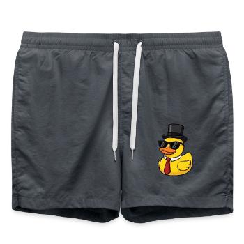 Canard en caoutchouc avec chapeau haut de forme et lunettes de soleil - Short de bain - charbon - Devant - AI Model Male 185 light (185cm)