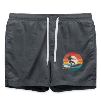 Rétro Vintage Kiteboard Surf Adventure Cadeaux - Short de bain - charbon - Devant - AI Model Male 185 light (185cm)