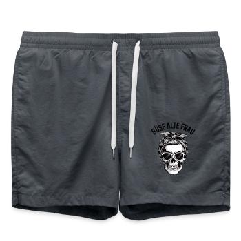 Sarkastisches T-Shirt für rebellische Damen - Badeshorts - Anthrazit - Vorne - AI Model Male 185 light (185cm)