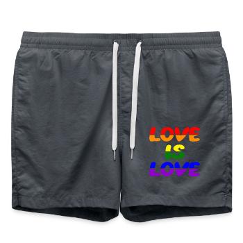 Love is Love Rainbow edition - Regenbogen LGBTQ+ - Badeshorts - Anthrazit - Vorne - AI Model Male 185 light (185cm)