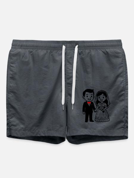 Wedding couple couple - Swim Trunks - anthracite