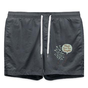 Pflanze mehr als nur Gedanken – Nachhaltigkeit - Badeshorts - Anthrazit - Vorne - AI Model Male 185 light (185cm)