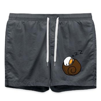Schnente, schlafend - Badeshorts - Anthrazit - Vorne - AI Model Male 185 light (185cm)