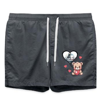 Français Bullgogge Teddy Bear Enfants - Short de bain - charbon - Devant - AI Model Male 185 light (185cm)