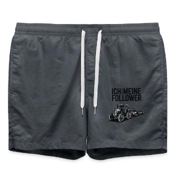 Ich & meine Follower – Traktor Edition - Badeshorts - Anthrazit - Vorne - AI Model Male 185 light (185cm)