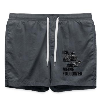 Ich & meine Follower – Traktor Edition - Badeshorts - Anthrazit - Vorne - AI Model Male 185 light (185cm)