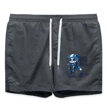 Cats Bicycle Design avec un dicton pour les cyclistes - Short de bain - charbon - Devant - AI Model Male 185 light (185cm)