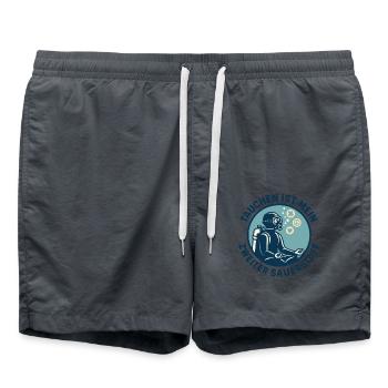 La plongée est mon deuxième océan d’oxygène - Short de bain - charbon - Devant - AI Model Male 185 light (185cm)