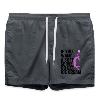 Soft-Serve? Dann ab zum Eis – Volleyball - Badeshorts - Anthrazit - Vorne - AI Model Male 185 light (185cm)