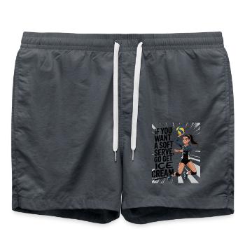 Soft-Serve? Dann ab zum Eis – Volleyball - Badeshorts - Anthrazit - Vorne - AI Model Male 185 light (185cm)