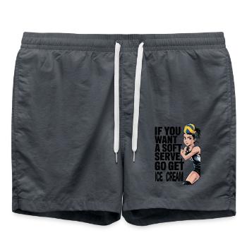 Soft-Serve? Dann ab zum Eis – Volleyball - Badeshorts - Anthrazit - Vorne - AI Model Male 185 light (185cm)
