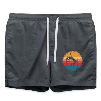 Rétro Vintage Saut en hauteur athlète Sports Lover Cadeaux - Short de bain - charbon - Devant - AI Model Male 185 light (185cm)