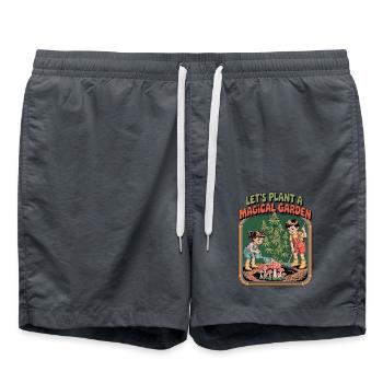 Plantons un jardin magique – Cannabis - Short de bain - charbon - Devant - AI Model Male 185 light (185cm)