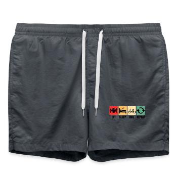 Lustiger Fahrrad Spruch Radfahren - Badeshorts - Anthrazit - Vorne - AI Model Male 185 light (185cm)