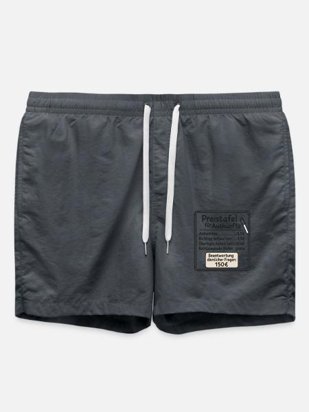 Preistafel Dämliche Fragen - Lustige Preistafel - Badeshorts - Anthrazit