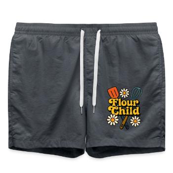 Flour Child Kitchen Vibes - Swim Trunks - anthracite - Front - AI Model Male 185 light (185cm)