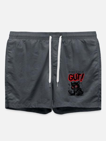 Ich sagte: Mir geht’s GUT! Dämonische Katze Wut - Badeshorts - Anthrazit