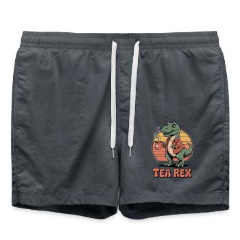 Thé Rex Dinosaure - Short de bain - charbon - Devant - AI Model Male 185 light (185cm)