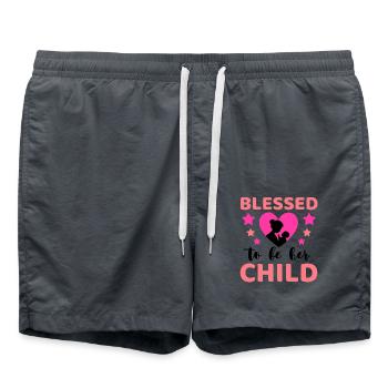 Mom Saying Mother's Day Mom Dear Mom - Swim Trunks - anthracite - Front - AI Model Male 185 light (185cm)