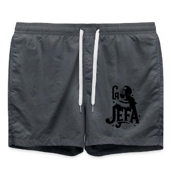 La Jefa Lustiges Spanisches Zitat für starke mexikanische Frau - Badeshorts - Anthrazit - Vorne - AI Model Male 185 light (185cm)