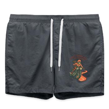 Les routes sinueuses sont mon domaine Moto Motard Rétro - Short de bain - charbon - Devant - AI Model Male 185 light (185cm)