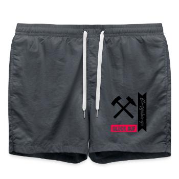 Erzgebirge Bergmann Gruss - Badeshorts - Anthrazit - Vorne - AI Model Male 185 light (185cm)