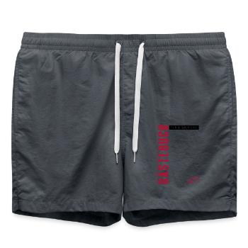 Gästebuch 18. Geburtstag, unterschreiben, Geschenk - Badeshorts - Anthrazit - Vorne - AI Model Male 185 light (185cm)