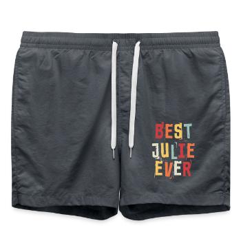 Meilleur Julie Jamais Prénom Texte Rétro Cadeau - Short de bain - charbon - Devant - AI Model Male 185 light (185cm)