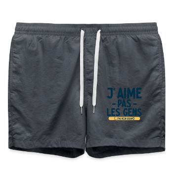 J’aime pas les gens T-shirt drôle français - Short de bain - charbon - Devant - AI Model Male 185 light (185cm)