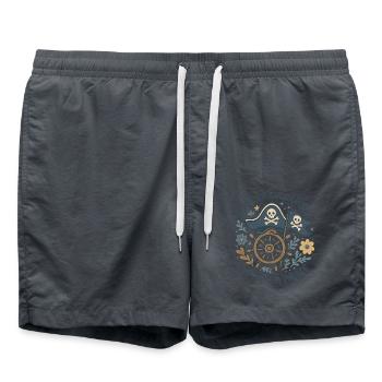 Travaillez comme un capitaine Jouez comme un pirate - Short de bain - charbon - Devant - AI Model Male 185 light (185cm)