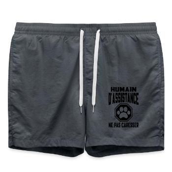 Humain d’assistance Ne pas caresser - Short de bain - charbon - Devant - AI Model Male 185 light (185cm)