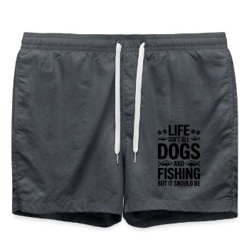 Pêche Dire Chiens De Pêche Drôle Pêcheur Cadeau - Short de bain - charbon - Devant - AI Model Male 185 light (185cm)