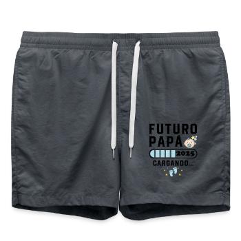 Future Pope 2025 First-time Father 2025 - Swim Trunks - anthracite - Front - AI Model Male 185 light (185cm)