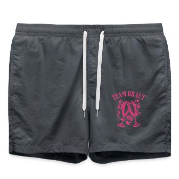 JGA Junggesellinnenabschied - Team Braut - Badeshorts - Anthrazit - Vorne - AI Model Male 185 light (185cm)