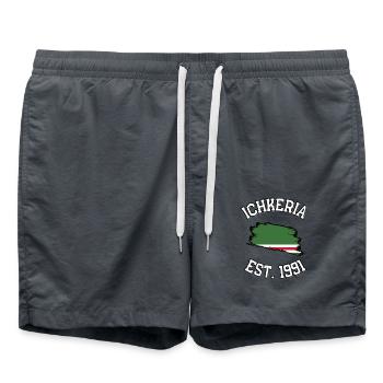 ICHKERIA EST.1991 - Short de bain - charbon - Devant - AI Model Male 185 light (185cm)
