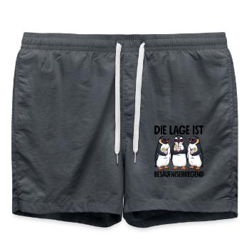 Die Lage Ist Besäufniserregend Pinguin - Badeshorts - Anthrazit - Vorne - AI Model Male 185 light (185cm)