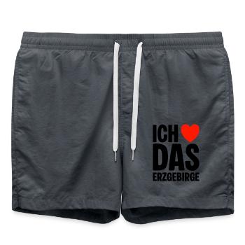 Ich liebe das Erzgebirge - Badeshorts - Anthrazit - Vorne - AI Model Male 185 light (185cm)