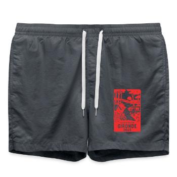 Vacances en Gironde 2025 - Short de bain - charbon - Devant - AI Model Male 185 light (185cm)