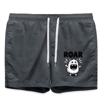 Mignon monstre monstre disant citation - Short de bain - charbon - Devant - AI Model Male 185 light (185cm)