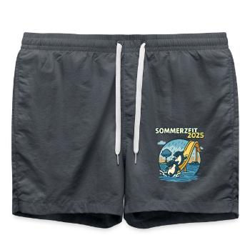 Freizeit Freibad Urlaub Urlauber Sommer Sarkasmus - Badeshorts - Anthrazit - Vorne - AI Model Male 185 light (185cm)