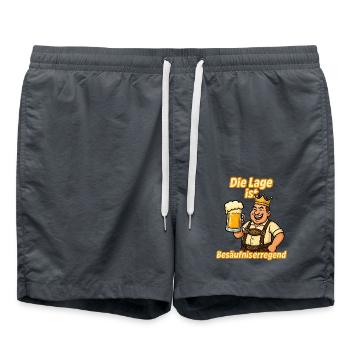 Party Outfit Men Men with Saying Weekend - Swim Trunks - anthracite - Front - AI Model Male 185 light (185cm)