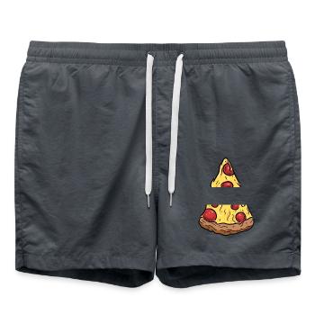 Part de Pizza Prenom Personnalisable - Short de bain - charbon - Devant - AI Model Male 185 light (185cm)